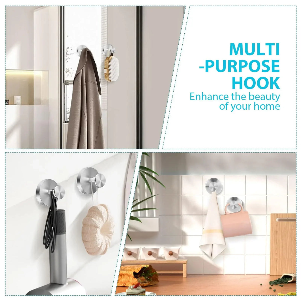 Ganci a ventosa sottovuoto Punch Free Bagno Ventosa Gancio Gancio a muro Gancio in vetro Cucina Bagno Ganci per asciugamano Borsa