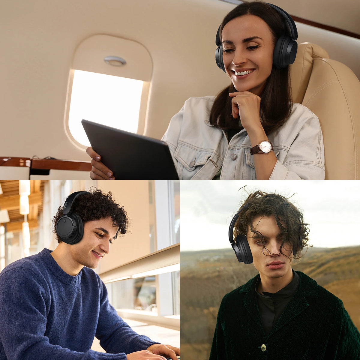 Oneodio EKSA V16 Cuffie wireless Bluetooth 5.3 Cuffie over-ear con microfono Modalità bass/pop Cuffie Hi-res HiFi cablate APP 90 ore