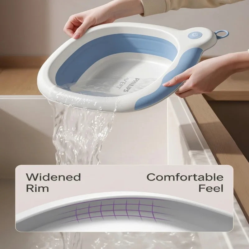 Philips Avent Vaschetta Pieghevole Antibatterica per il Bagnetto del Bambino 4,5L Vaschetta Portatile Resistente alle Cadute per il Bagnetto dei Neonati