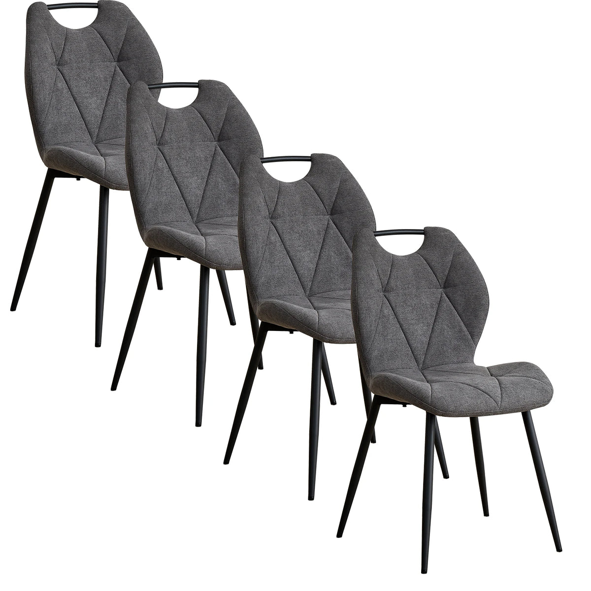 Sedia da pranzo moderna 2/4/6 pezzi, comode sedie imbottite con gambe in metallo per cucina/soggiorno/camera da letto