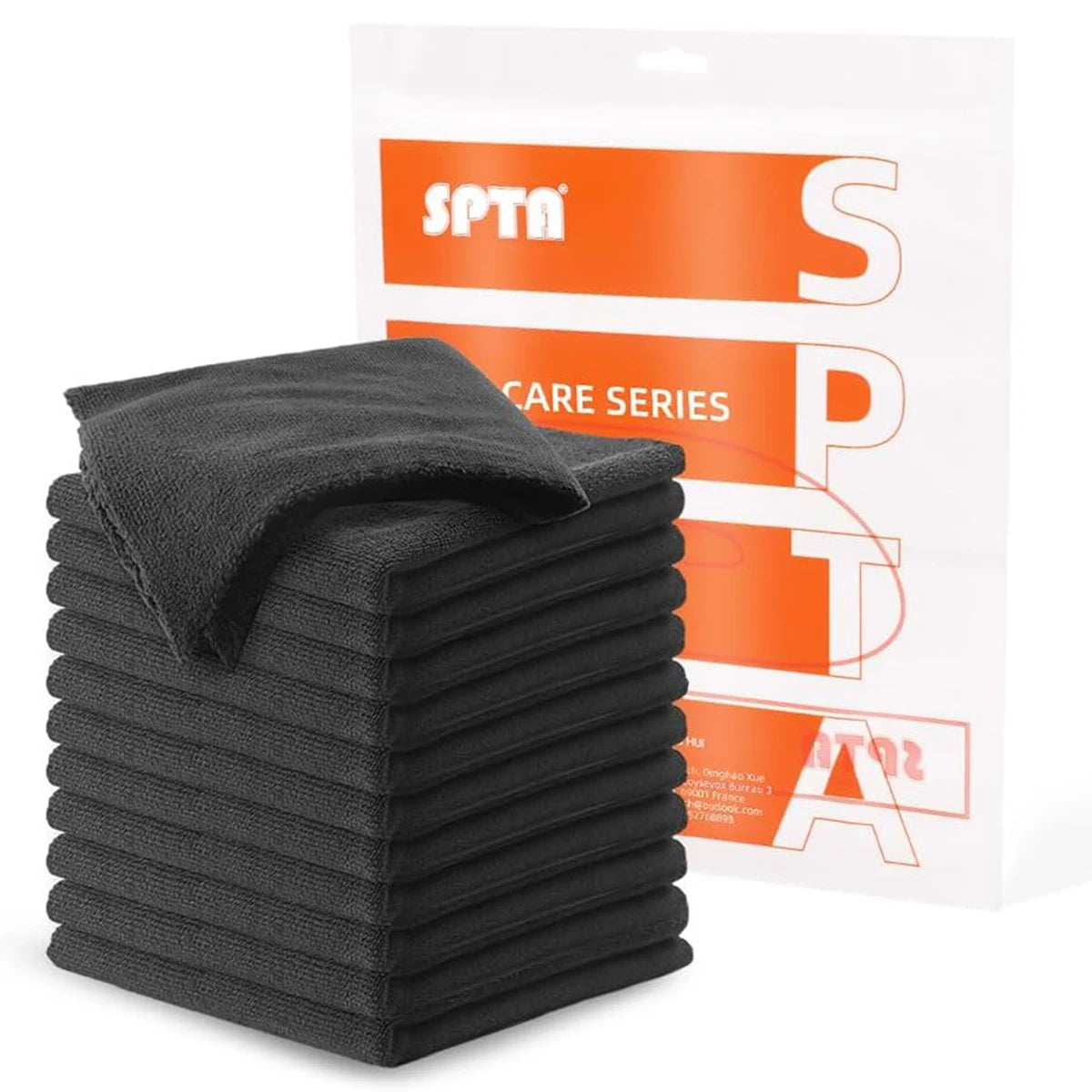 SPTA, confezione da 12 panni in microfibra multiuso, altamente assorbenti e senza pelucchi, ideali per la pulizia e il lavaggio dell'auto, 350 GSM, dimensioni 41 cm x 41 cm.