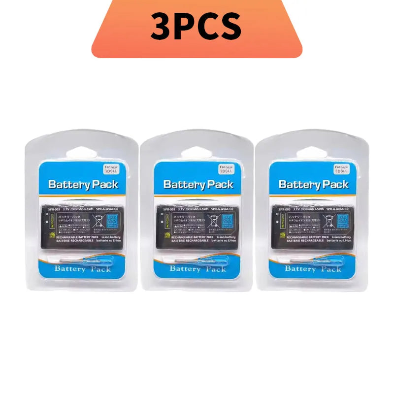 Batteria di ricambio Hotsale SPR-003 da 2000mAh ad alta capacità per 3DS XL/3DS LL agli ioni di litio con set di cacciaviti per batteria 3DSLL 3DSXL