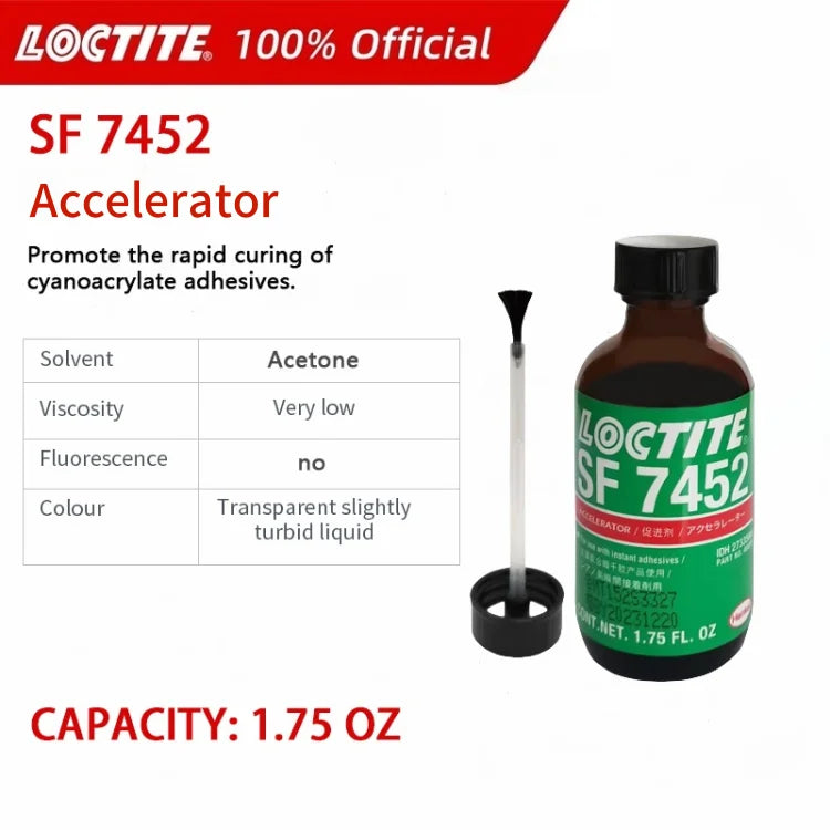 Acceleratore Loctite SF 7452 SF 7649 originale al 100% 1,75 Oz a fissaggio rapido per adesivo istantaneo cianoacrilato