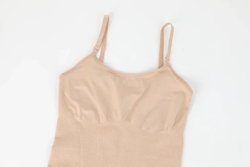 Intimo modellante da donna, slip completo, controllo della pancia, girocollo, mini sotto il vestito, modellante per il corpo liscio, nuova lingerie con spalline sottili