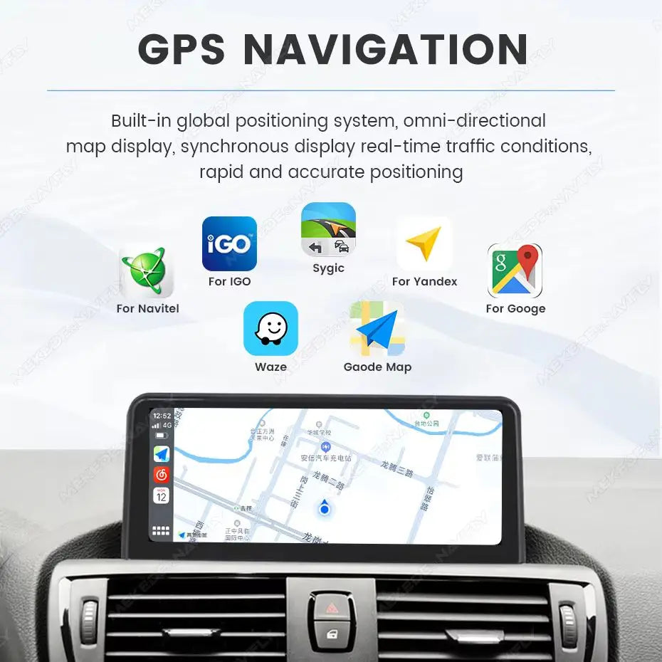 MEKEDE Sistema di Navigazione GPS Multimediale Wireless CarPlay Android Auto da 8,8 Pollici per BMW Serie 3/5 E60 E61 E63 E64 E90 E91 E92 E93 Schermo QLED Lettore Video 4K Autoradio