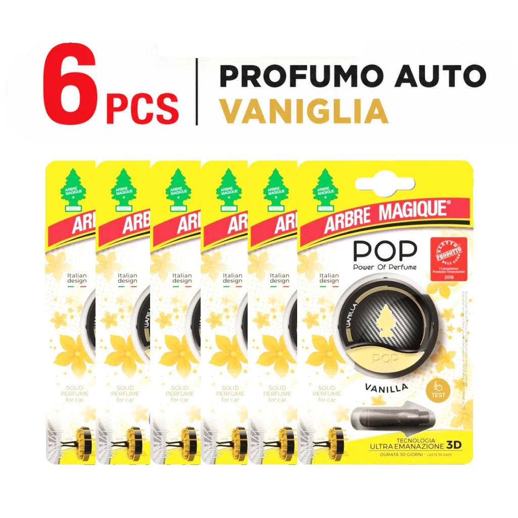 Arbre Magique POP Vaniglia – Confezione da 6 o 12 profumatori auto