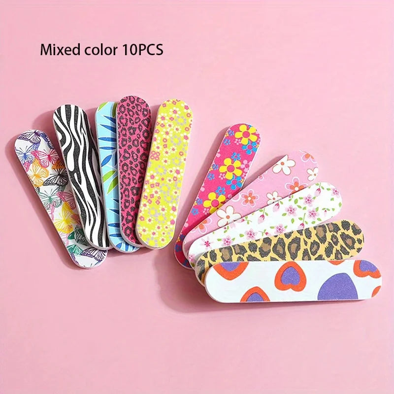 5/10/25 pezzi lime per unghie tavole bifacciali mini lime per unghie strumento per pedicure manicure colorato