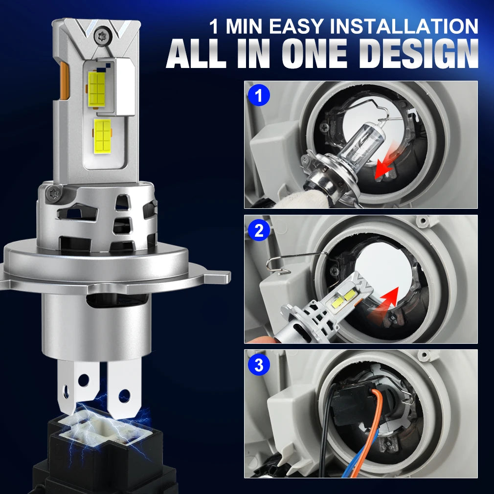 XSTORM H4 HA CONDOTTO LA Luce Canbus 30000LM 150W Auto HA CONDOTTO il Faro 6500K Ad Alta Potenza Alto Basso Fascio Auto Lampadine Con Ventola Faro