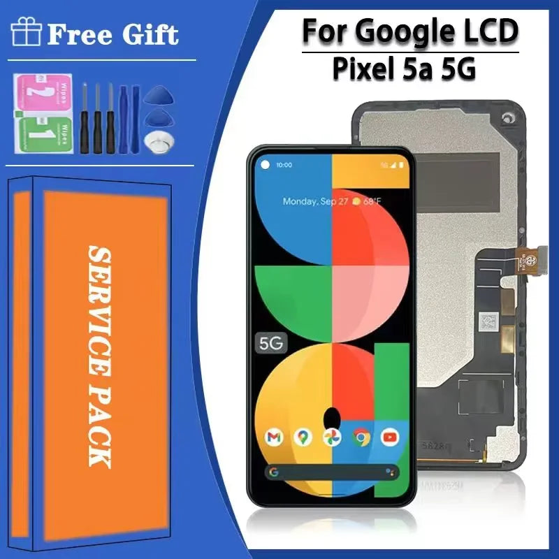 6.34 "Testato Per Google Pixel 5a 5G G1F8F Display LCD Touch Screen Digitizer Assembly Per Pixel 5A 5G G4S1M Display Con Telaio