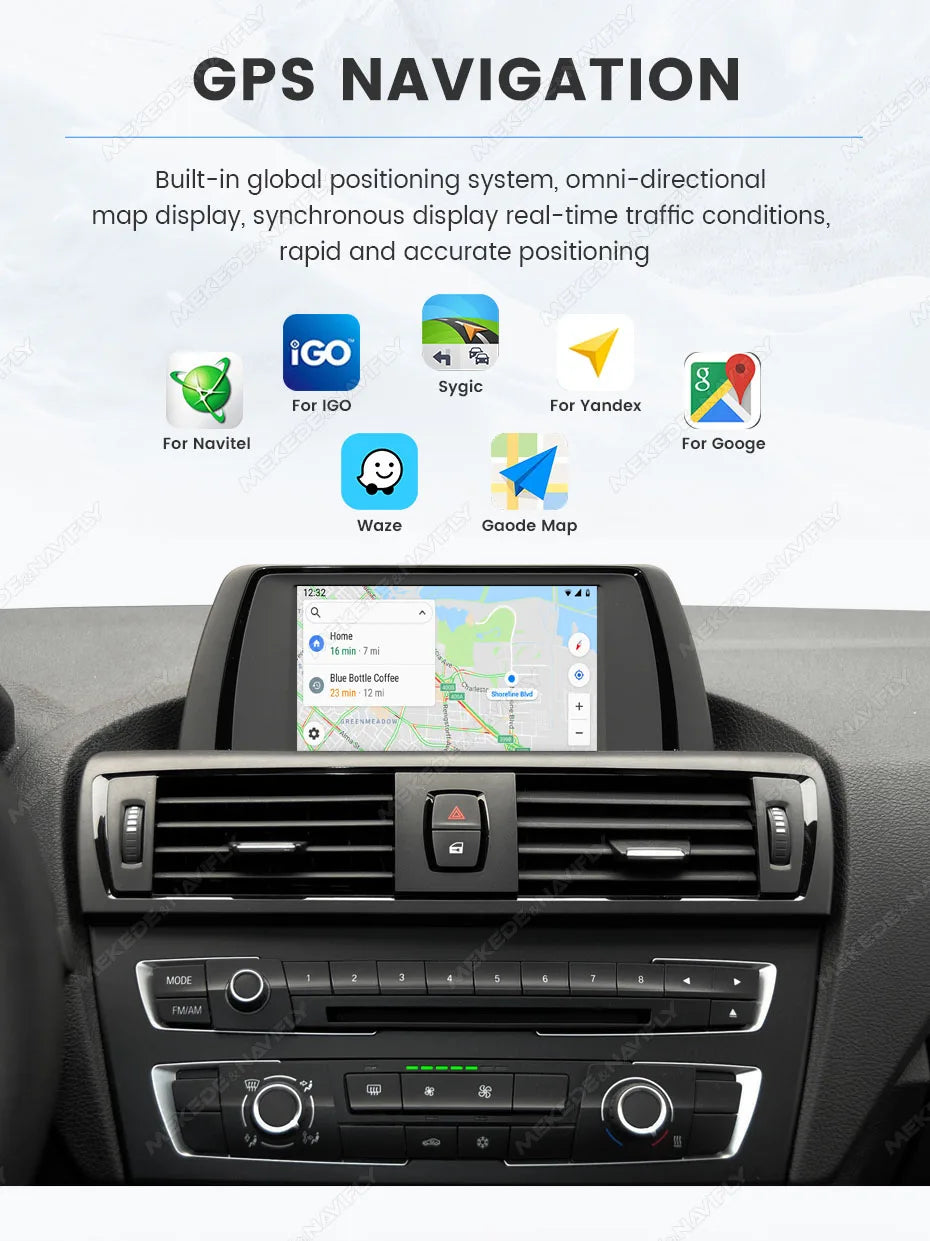 MEKEDE Modulo BOX DSP HiFi con mirroring, CarPlay wireless, Android Auto, AirPlay, Autolink per BMW F20 F21 F30 F31 F34 F07 F10 F11 F01 F2 F25 E60 E61 E81 E82 E84 E87 E88 E89 E90 E91 E92 E93 E70 E71 Sistema CIC
