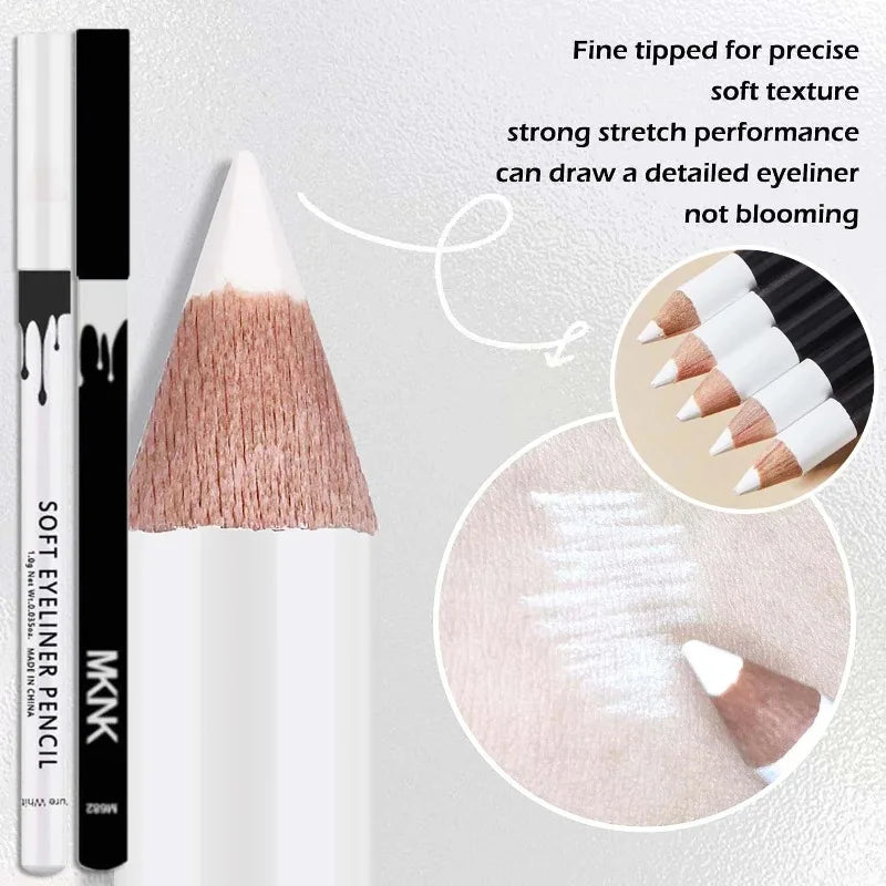 1/12 pezzi Eyeliner Bianco per Trucco Occhi, Lunga Durata, Facile da Applicare, Illuminante per Occhi, Impermeabile, Matite Eyeliner alla Moda, Strumenti per il Trucco degli Occhi