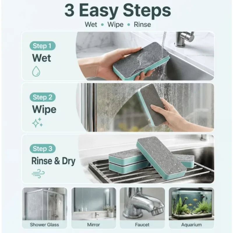 10/1PCS Spazzola per la pulizia del vetro, rimuove calcare, ideale per specchi da bagno, piastrelle della doccia, rimuove efficacemente lo sporco, strumento per la pulizia domestica