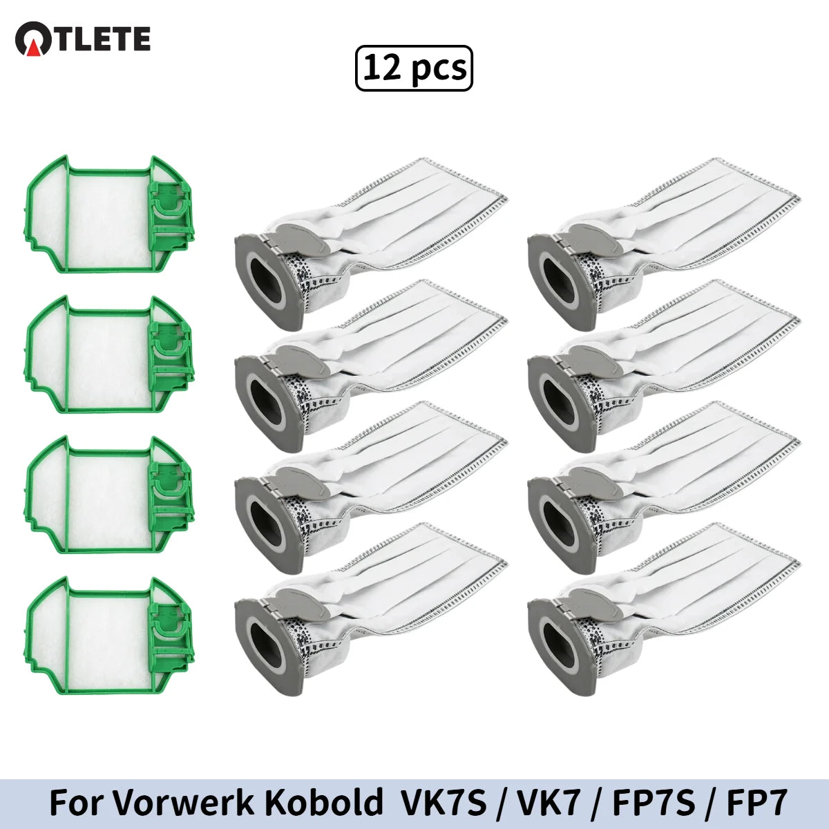 Sacchetto per la polvere per aspirapolvere senza fili (Vorwerk Kobold VK7S / VK7 / FP7S / FP7), filtro HEPA e sacchetti per la polvere, pezzi di ricambio.