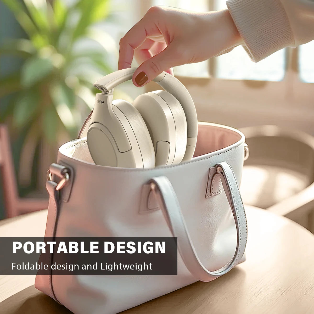 FIFINE Cuffie wireless Bluetooth per telefono/al pad, cuffie over-ear con cancellazione attiva del rumore per musica/gioco, portatili, 65H-X3