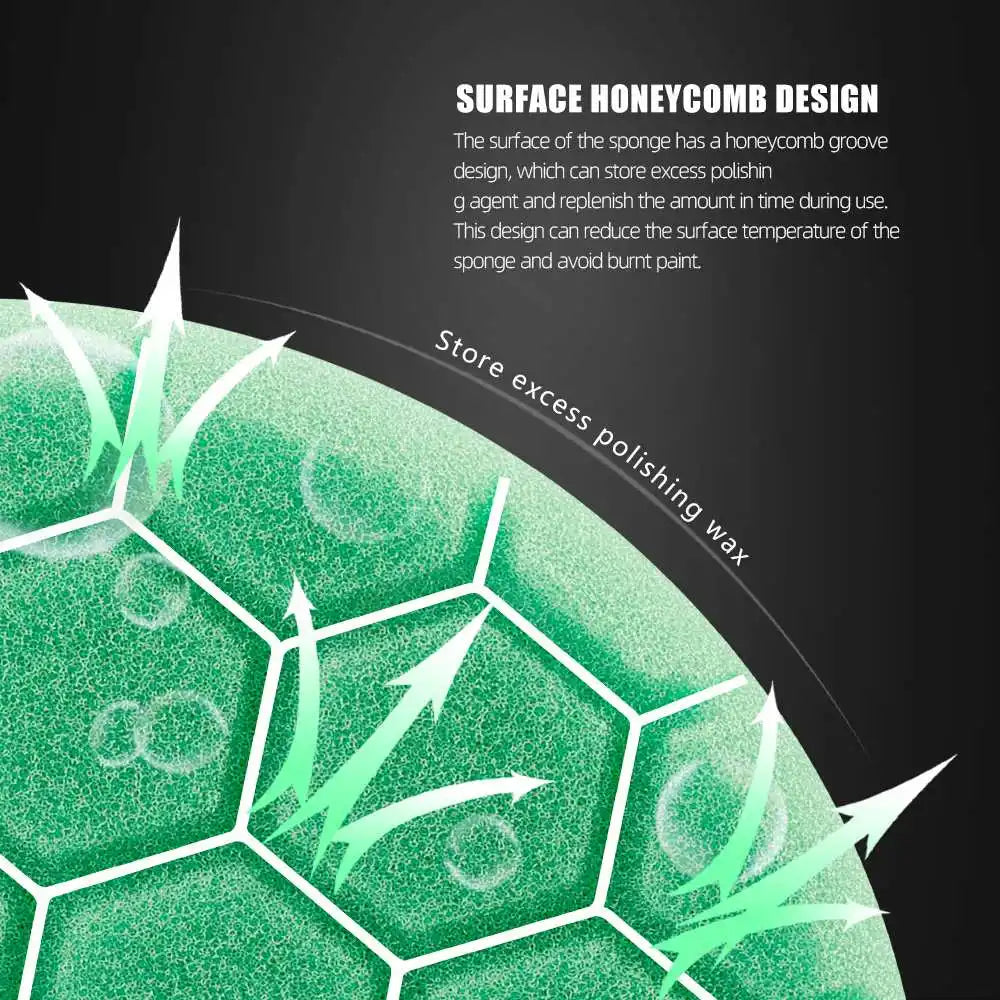 SPTA 1PC 3"(80mm)/5"(125mm)/6"(150mm) Spugna esagonale per lucidatura tamponi per lucidatura per lucidatrice per auto DA/RO/GA