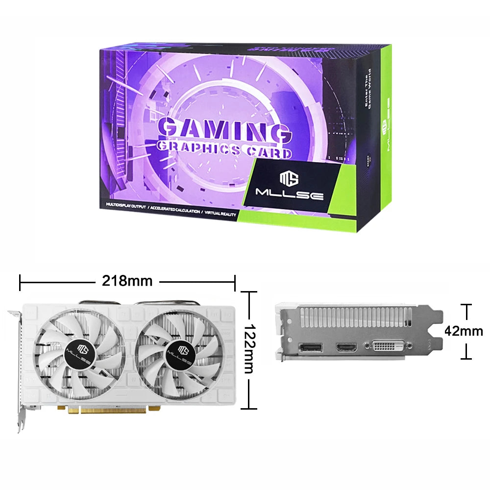 Schede grafiche MLLSE Radeon RX580 8G Memoria GDDR5 Scheda video per giochi PCIE3.0x16 GPU Componenti per computer desktop AMD RX 580 8G