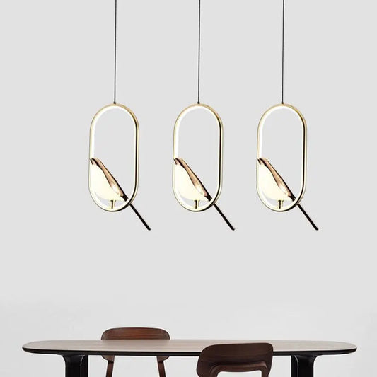 Lampadari a sospensione a LED per uccelli gazza girevoli per interni per lampade a sospensione a soffitto a linea regolabile da comodino per cucina e pranzo