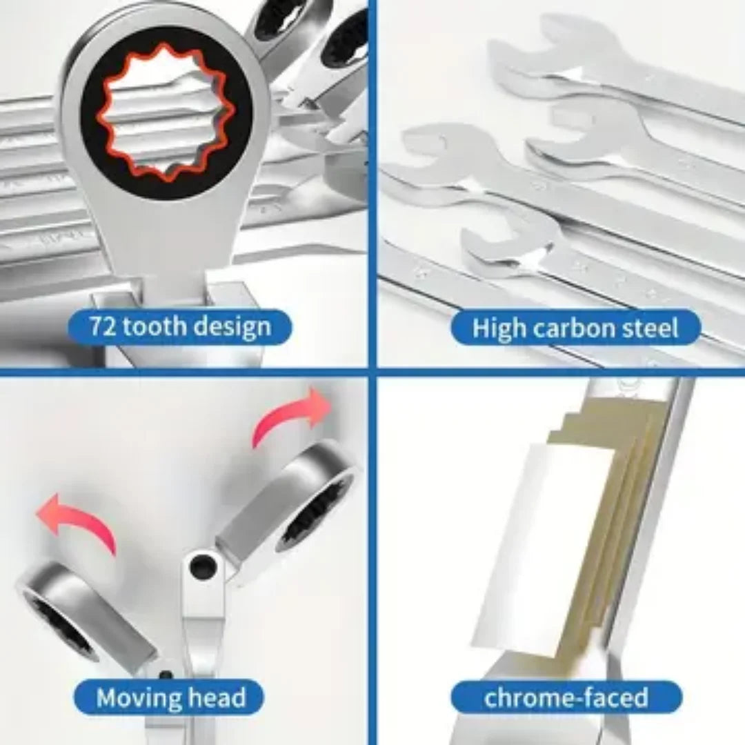 Set di 10 Chiavi per Riparazione Auto, Utensili Manuali Adatti per Manutenzione Automobilistica, Officina, Fai-da-Te Domestico e Riparazioni Meccaniche