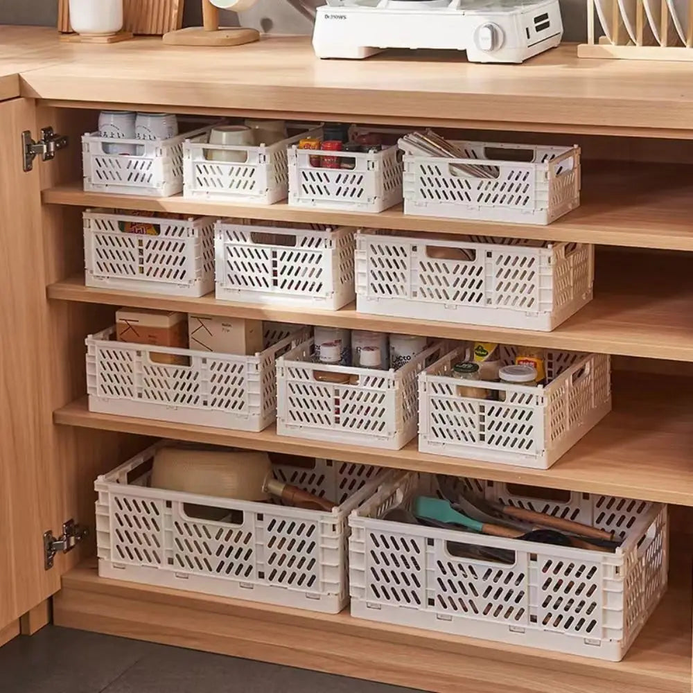 Cassa portaoggetti pieghevole pieghevole Cestini portaoggetti impilabili INS S/M/L Cancelleria in plastica Porta cosmetici Forniture per l'aula