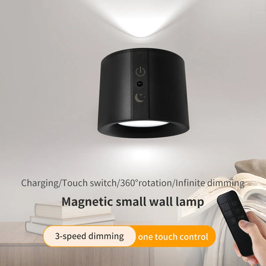 Applique da parete a LED Luce Touch Control Lampada da parete a doppia testa 360 Girevole 3 colori Luci da parete Luci notturne wireless per camera da letto