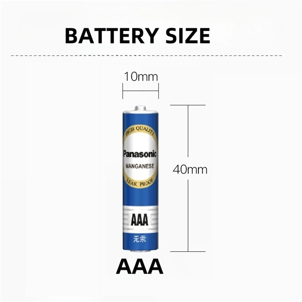 Batterie al carbonio usa e getta Panasonic 1.5V AAA AA ad alta capacità, adatte per giocattoli, telecomandi, mouse wireless, ecc.