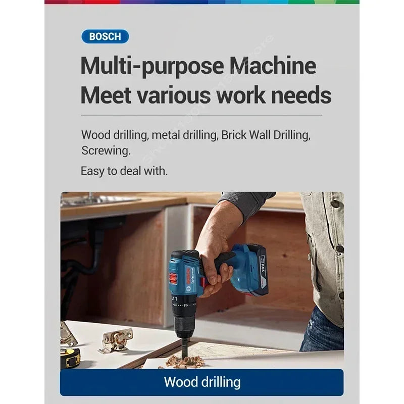 BOSCH GSB 185-LI Trapano avvitatore a percussione senza fili Brushless 18V, Avvitatore elettrico multifunzione, Utensili elettrici GSB185-LI