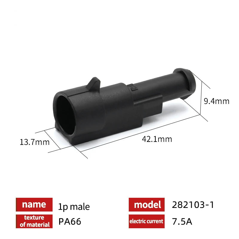 20/50/100 Set 1.5 Serie AMP Automobile Connettori 1/2/3/4/5/6 Pin Super Sigillo Impermeabile Cavo Elettrico connettore PA66 Nylon