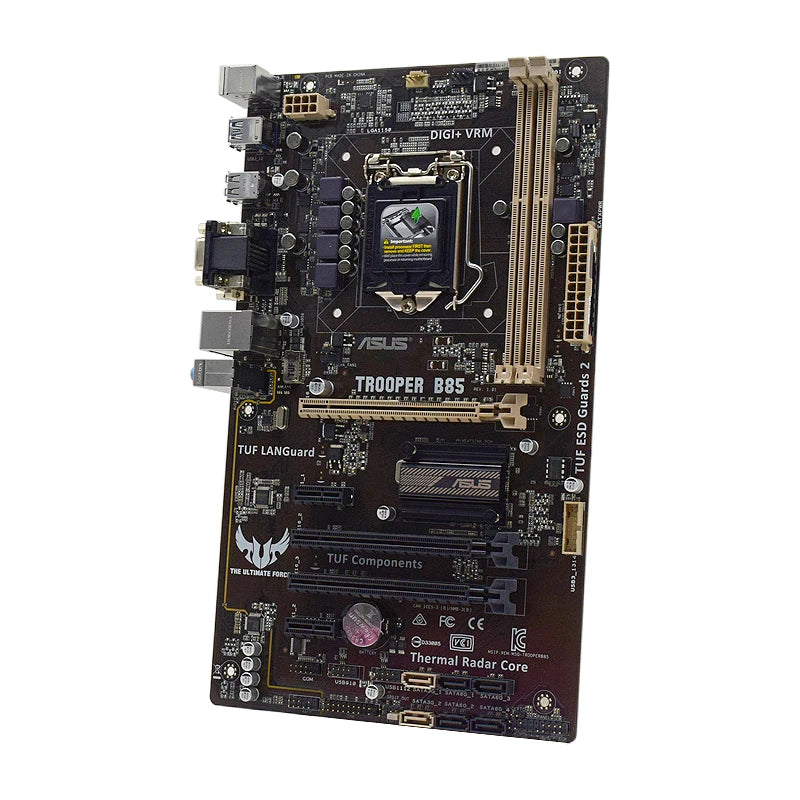Scheda madre ASUS TROOPER B85, compatibile con CPU I3-4130, I3-4360, I5-4670, I7-4771, 2 slot DDR3, 16 GB, PCI-E 3.0, formato ATX, scheda madre B85.