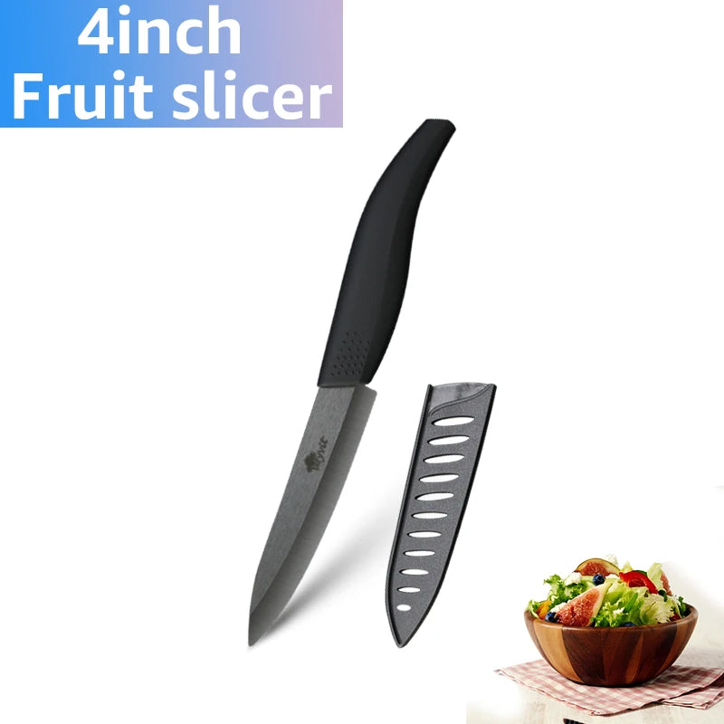 Set di Coltelli in Ceramica da 3, 4, 5, 6 Pezzi con Protezioni per le Lame, Coltelli Antiruggine per Frutta, Verdura, Formaggio e Carne