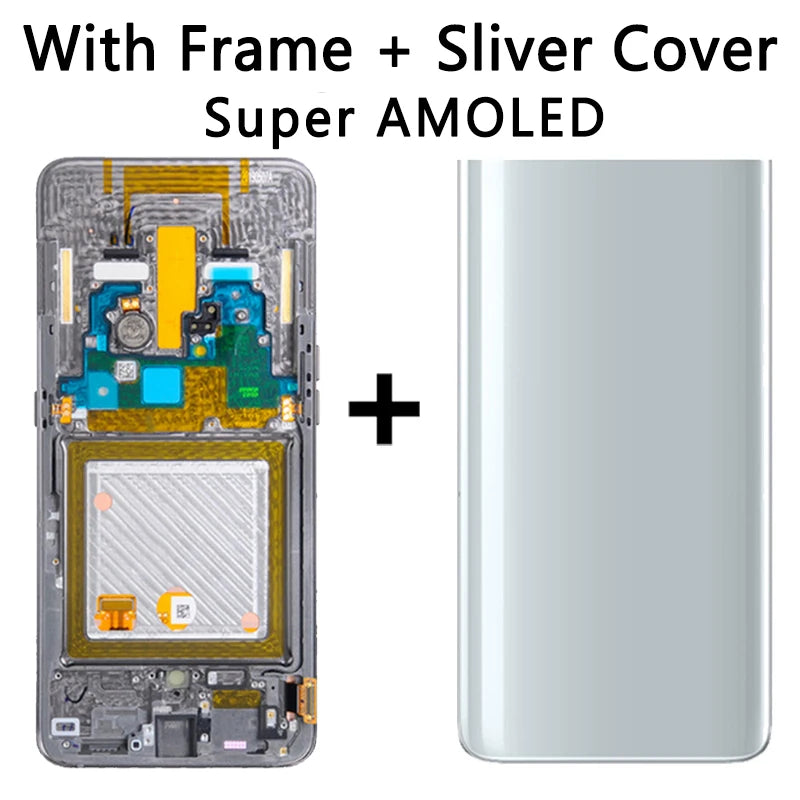 Display LCD Super AMOLED per Samsung A80 A805 A805F, gruppo digitalizzatore touchscreen con sensore di impronte digitali per Samsung A90 LCD