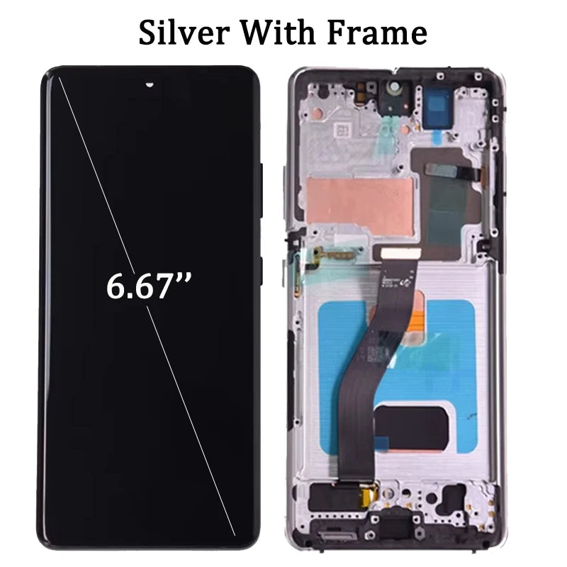 Display LCD AMOLED G998 per Samsung S21 Ultra 5G G998U, Schermo Touch con Digitalizzatore per Samsung S21 Ultra G998B con Cornice