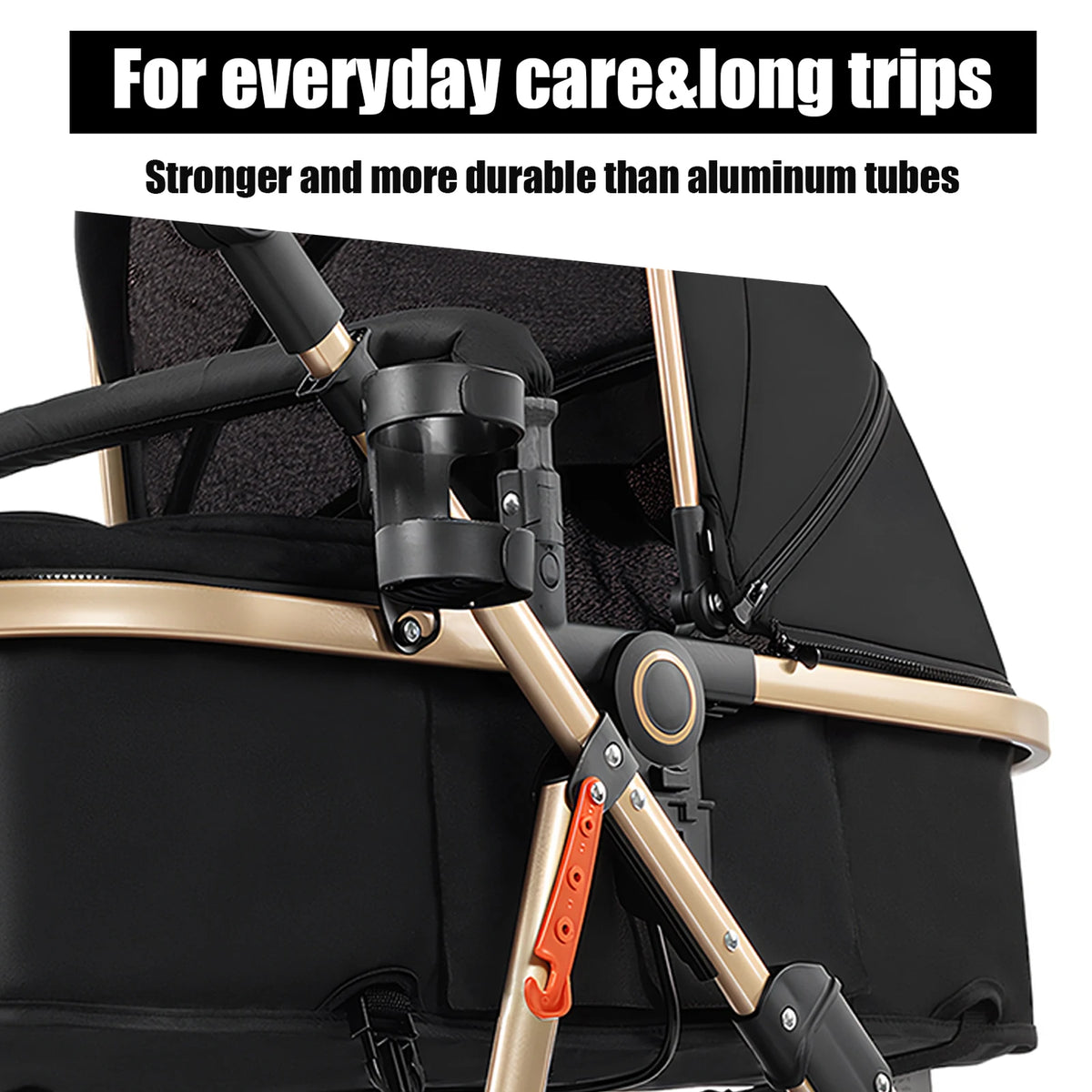 Passeggino 3-in-1 Pieghevole per Neonati con Seggiolino Auto, Sistema da Viaggio Leggero, Sicuro e Stabile, Nuovo Carrozzino