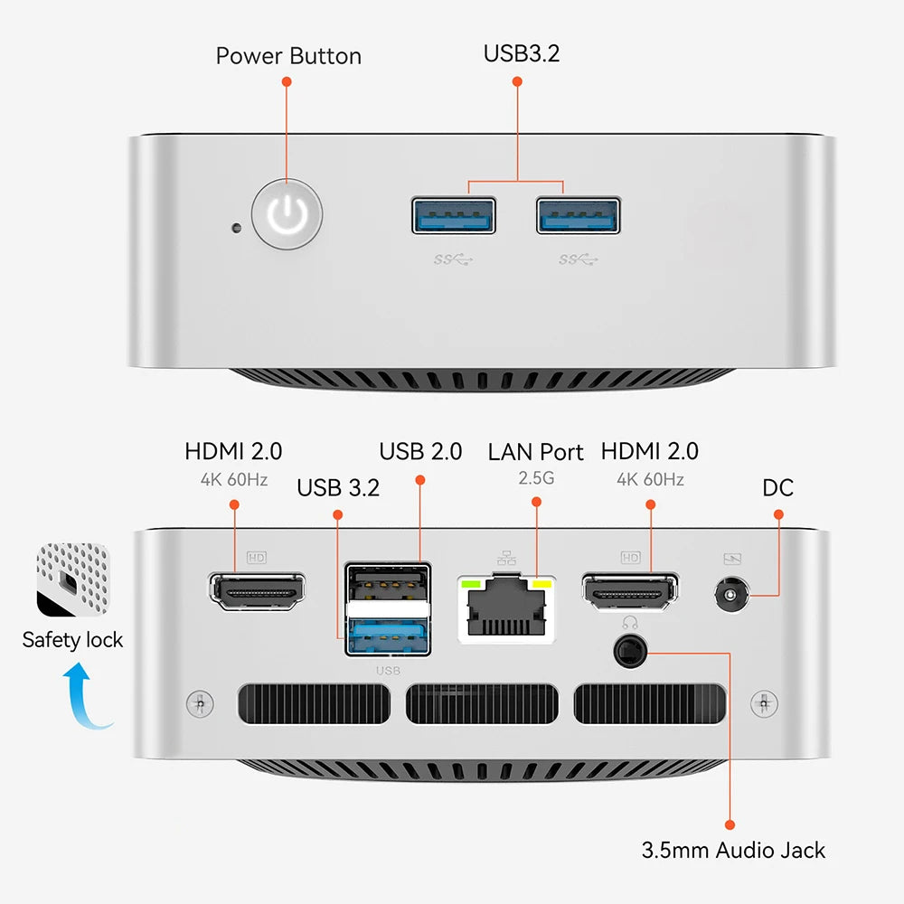 Mini PC Mllse M5 Processore Intel Core I5-8257U 16Gb Ram Ddr4 512Gb Ssd Wifi 6 Bluetooth 5.3 Win 11 Pro