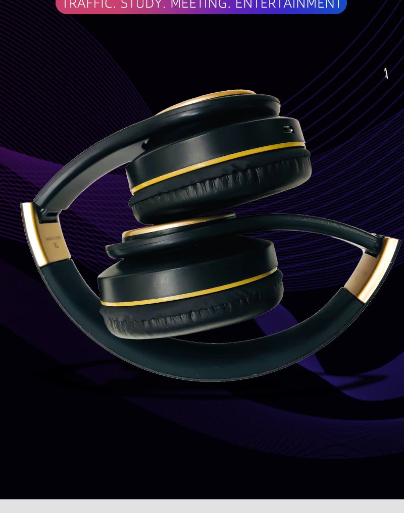 EOENKK T8 Cuffie wireless Bluetooth 5.3 con audio surround stereo, pieghevoli, per sport, a bassa latenza, per gaming, con riduzione del rumore