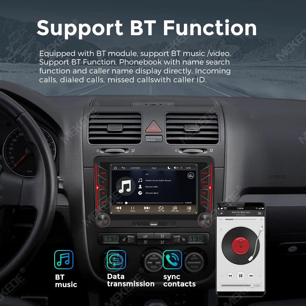MEKEDE Sistema Multimediale con Navigazione GPS, CarPlay Wireless e Android Auto da 7/9 pollici per Volkswagen Passat B6 B7 Golf 5 6 Polo CC T5 SEAT Altea Toledo Leon Skoda Combi Yeti Superb