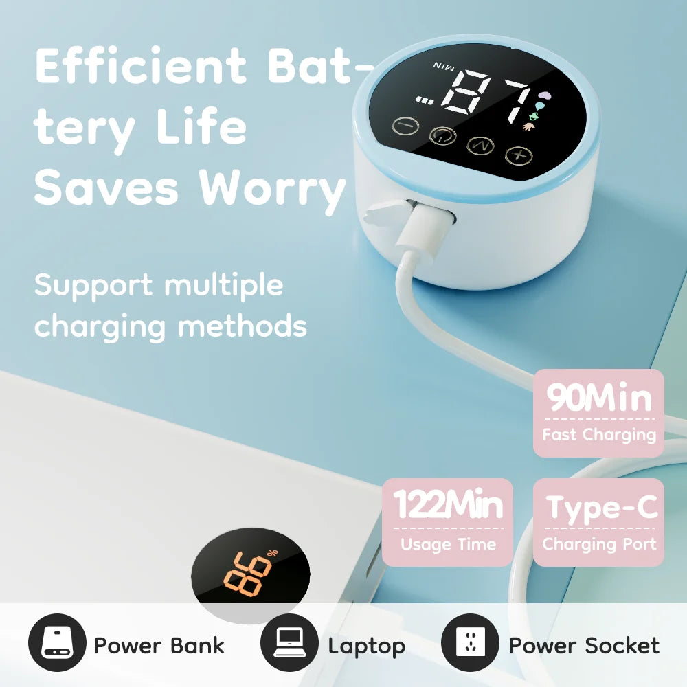 Tiralatte elettrici MAMIJOY con flangia da 19/24 mm Tiralatte indossabile portatile a mani libere Estrattore di latte materno silenzioso e confortevole