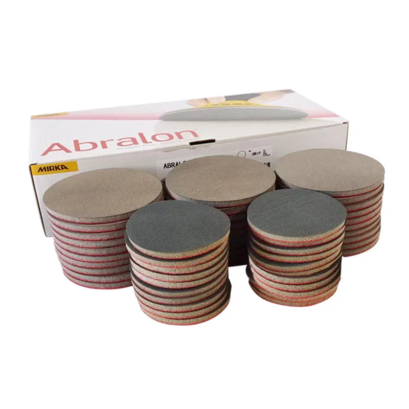 Mirka Abralon Disco impugnatura da 75 mm con gancio in schiuma per carta vetrata in spugna da 3 pollici per lucidatura e lucidatura di auto