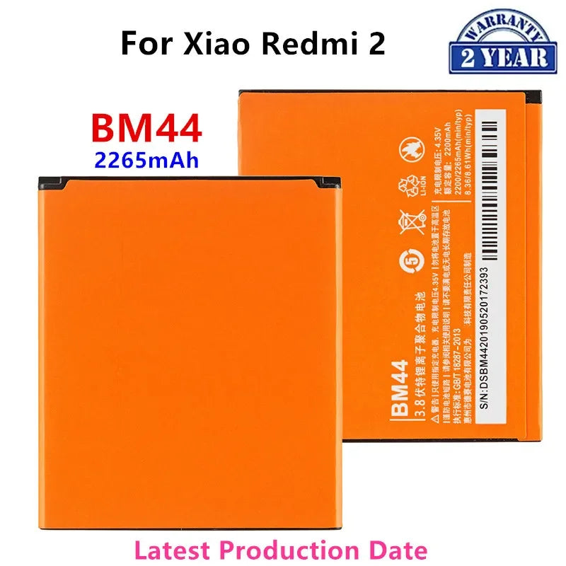 100% batteria originale BM44 2650mAh per Xiaomi Redmi 2/Hongmi 2 BM44 batterie di ricambio per telefono di alta qualità