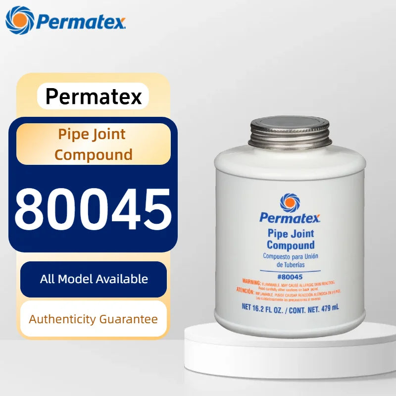 Permatex 80045 Sigillante per Giunti di Tubi Resistente al Calore per Linee di Acqua, Olio e Carburante Non Indurente 479mL