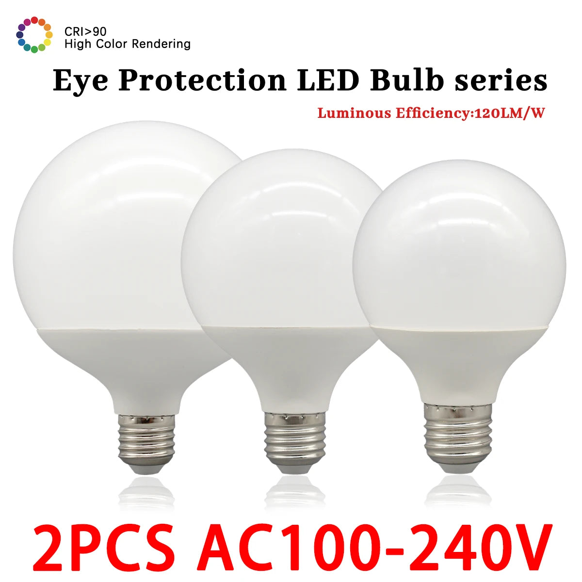 Confezione da 2 lampadine LED a globo con base E27 G80 G95 G125 10W 12W 18W 40 Watt Lampadine LED Edison equivalenti, bianco caldo 3000K 6000K Latte