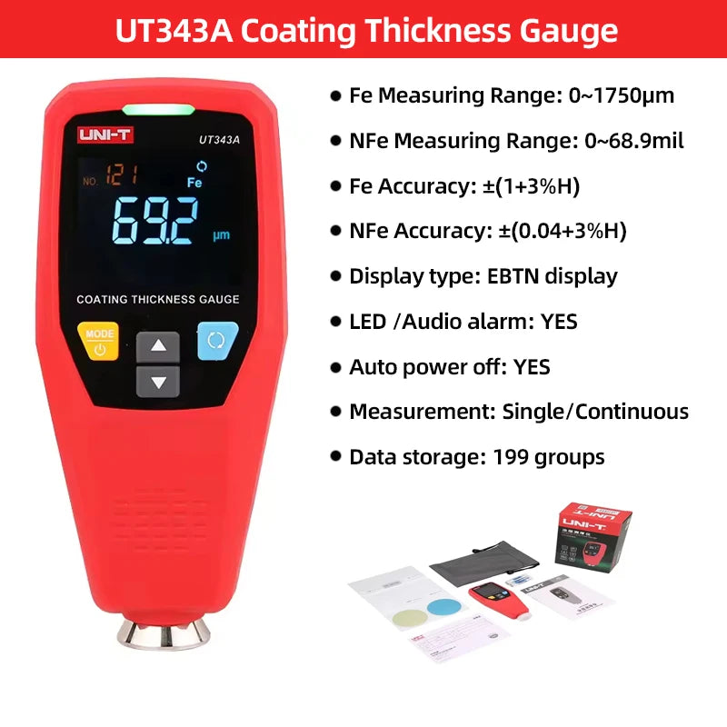 Multimetro Automobilistico UNI-T UT105+ UT107 PLUS, Tester per Batterie Auto UT673A UT675A, Misuratore di Spessore Rivestimenti UT343A UT343D