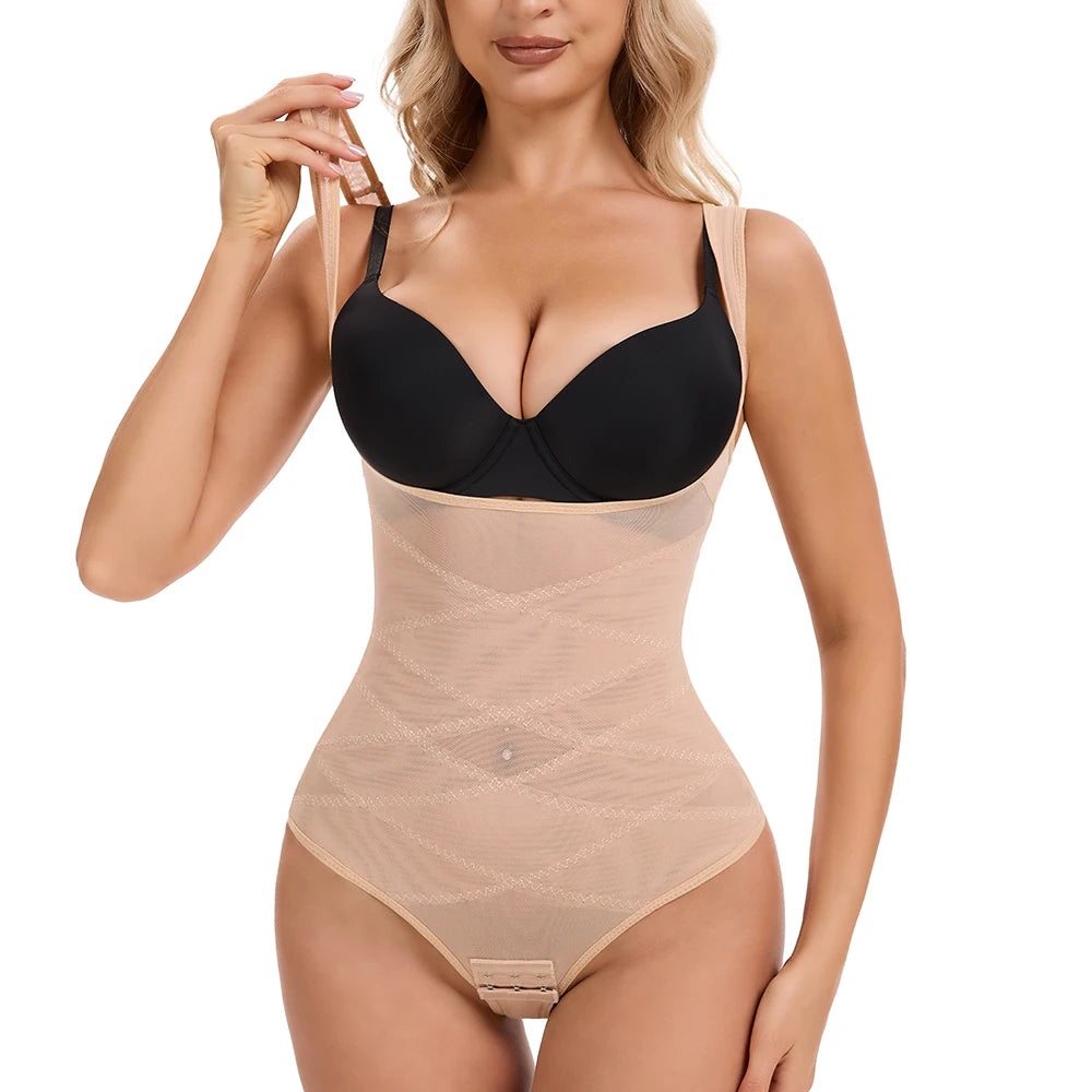 Mesh Shapewear Body per le donne Tummy Control vita Trainer Butt Lifter mutandine dimagrante Body Shaper Open Bust Underwear 2024
