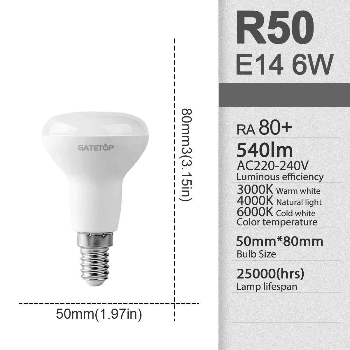 2 pezzi E27 E14 LED lampadina da bagno R50 R63 R80 220V 10W senza sfarfallio luce calda 3000K 6000K per la casa soggiorno illuminazione interna