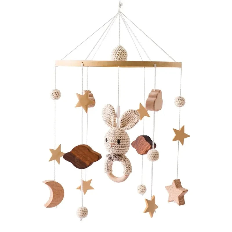 Carillon girevole per neonati Culla Imitazione Colore legno Appeso Sonaglio Bambino Lenitivo Giocattoli musicali 0-12 mesi Regalo per bambini
