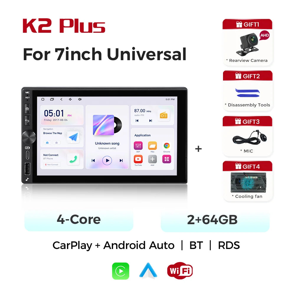 MEKEDE Autoradio universale da 7/9/10.1 pollici con CarPlay e Android Auto, navigatore GPS Android, lettore multimediale per Peugeot, VW, Nissan, Hyundai, Kia, Benz, Audi, BMW, con WiFi, touchscreen, autoradio, lettore video,
