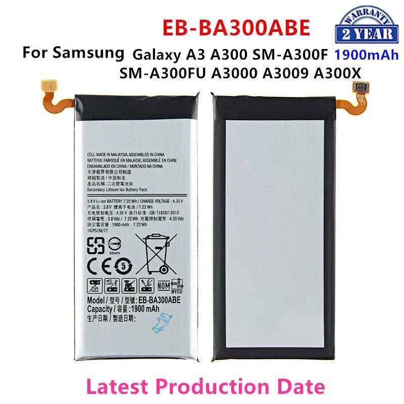 Nuovissima batteria EB-BA300ABE 1900mAh per telefono cellulare Samsung Galaxy A3 A300 SM-A300F SM-A300FU A3000 A3009 A300X