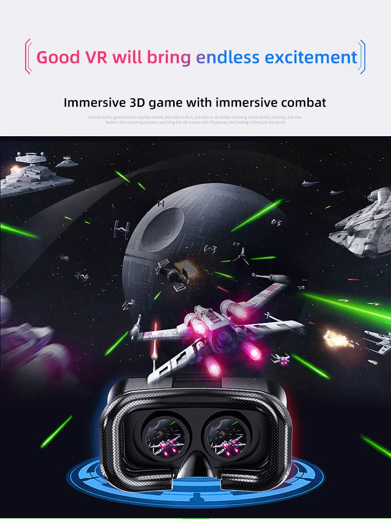 Visore per Realtà Virtuale VR, Occhiali 3D, Casco per Smartphone, Lenti, Dispositivi, Visore per Giochi su Cellulare