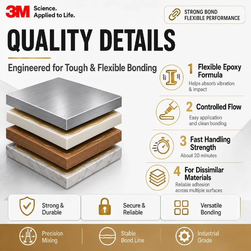 Adesivo Epossidico Originale 3M DP110 Scotch-Weld 50ML Colla Strutturale Flessibile Bicomponente per Metallo Plastica Legno Ceramica