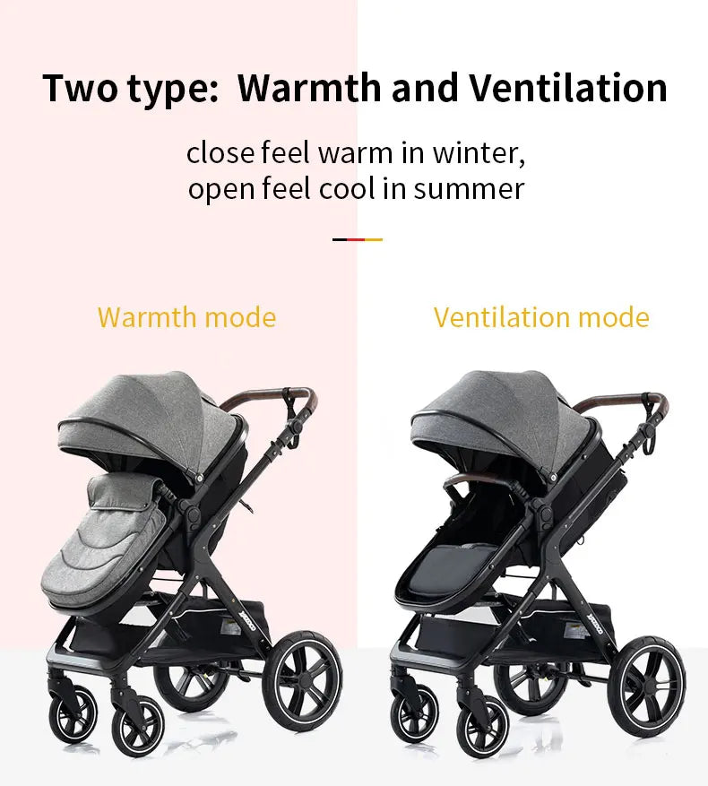 Nuovo passeggino di lusso 3 in 1 carrozzina da viaggio portatile pieghevole carrozzina alta paesaggio telaio in alluminio passeggino neonato
