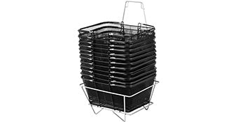 VEVOR Cestini Spesa con Manici, Cestino Spesa in Metallo Nero, Cestino Spesa Portatile in Filo, Set Cestini Spesa in Rete Metallica Nera per Supermercati, Spesa Negozi al Dettaglio, Nero 12 Pezzi